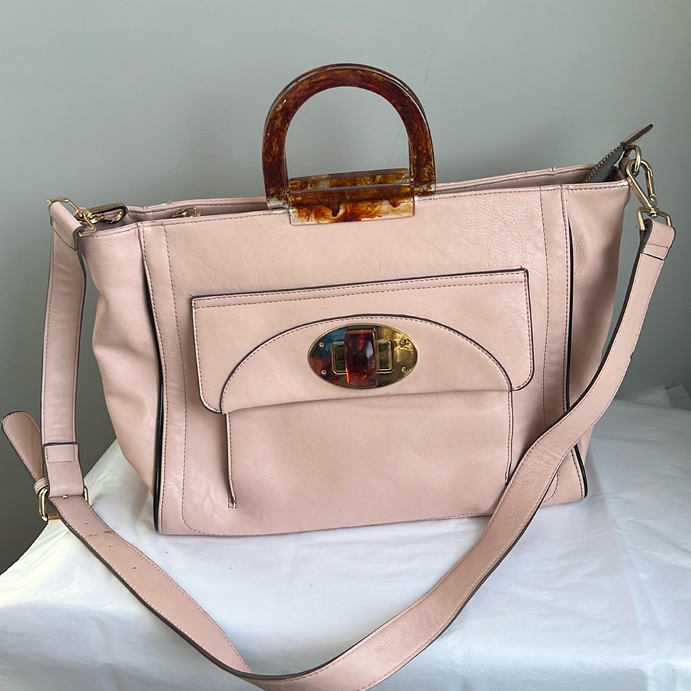 Essentiel Antwerp Tote Bag Vegan Pink Blush Large Strap Purse